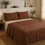 Σετ Σεντόνια Υπέρδιπλα 4 Τεμαχίων 240x260cm 100% Βαμβάκι 200TC Καφέ - Εκρού