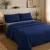 Σετ Σεντόνια Υπέρδιπλα 4 Τεμαχίων 240x260cm 100% Βαμβάκι 200TC Μπλέ - Γκρί
