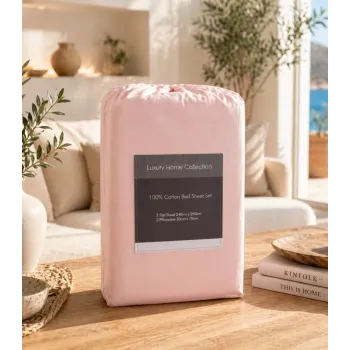 Σετ Σεντόνια Υπέρδιπλα 4 Τεμαχίων 240x260cm 100% Βαμβάκι 200TC Γαλάζιο - Ροζ