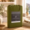 Σετ Σεντόνια Υπέρδιπλα 4 Τεμαχίων 240x260cm 100% Βαμβάκι 200TC Λαδί- Εκρού