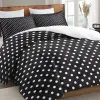Σετ Σεντόνια Υπέρδιπλα 4 Τεμαχίων 240x260cm Βαμβακοσατέν 300TC Μαύρο Πουά