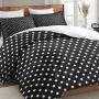 Σετ Σεντόνια Υπέρδιπλα 4 Τεμαχίων 240x260cm Βαμβακοσατέν 300TC Μαύρο Πουά