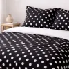 Σετ Σεντόνια Υπέρδιπλα 4 Τεμαχίων 240x260cm Βαμβακοσατέν 300TC Μαύρο Πουά