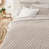 Σετ Σεντόνια Υπέρδιπλα 4 Τεμαχίων 240x260cm Βαμβακοσατέν 300TC Μπεζ Πουά