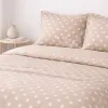 Σετ Σεντόνια Υπέρδιπλα 4 Τεμαχίων 240x260cm Βαμβακοσατέν 300TC Μπεζ Πουά
