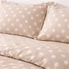 Σετ Σεντόνια Υπέρδιπλα 4 Τεμαχίων 240x260cm Βαμβακοσατέν 300TC Μπεζ Πουά