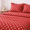 Σετ Σεντόνια Υπέρδιπλα 4 Τεμαχίων 240x260cm Βαμβακοσατέν 300TC Κόκκινο Πουά