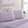 Σετ Σεντόνια Υπέρδιπλα 4 Τεμαχίων 240x260cm Βαμβακοσατέν 300TC Μωβ Πουά