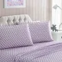 Σετ Σεντόνια Υπέρδιπλα 4 Τεμαχίων 240x260cm Βαμβακοσατέν 300TC Μωβ Πουά