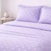 Σετ Σεντόνια Υπέρδιπλα 4 Τεμαχίων 240x260cm Βαμβακοσατέν 300TC Μωβ Πουά
