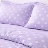 Σετ Σεντόνια Υπέρδιπλα 4 Τεμαχίων 240x260cm Βαμβακοσατέν 300TC Μωβ Πουά