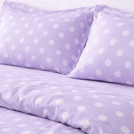 Σετ Σεντόνια Υπέρδιπλα 4 Τεμαχίων 240x260cm Βαμβακοσατέν 300TC Μωβ Πουά