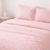 Σετ Σεντόνια Υπέρδιπλα 4 Τεμαχίων 240x260cm Βαμβακοσατέν 300TC Ροζ Πουά