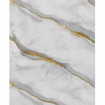 Πάνελ PVC Μαρμάρου Grey Agate Gold Glossy 122x244cm 3mm | Premium Luxury Wall Panel