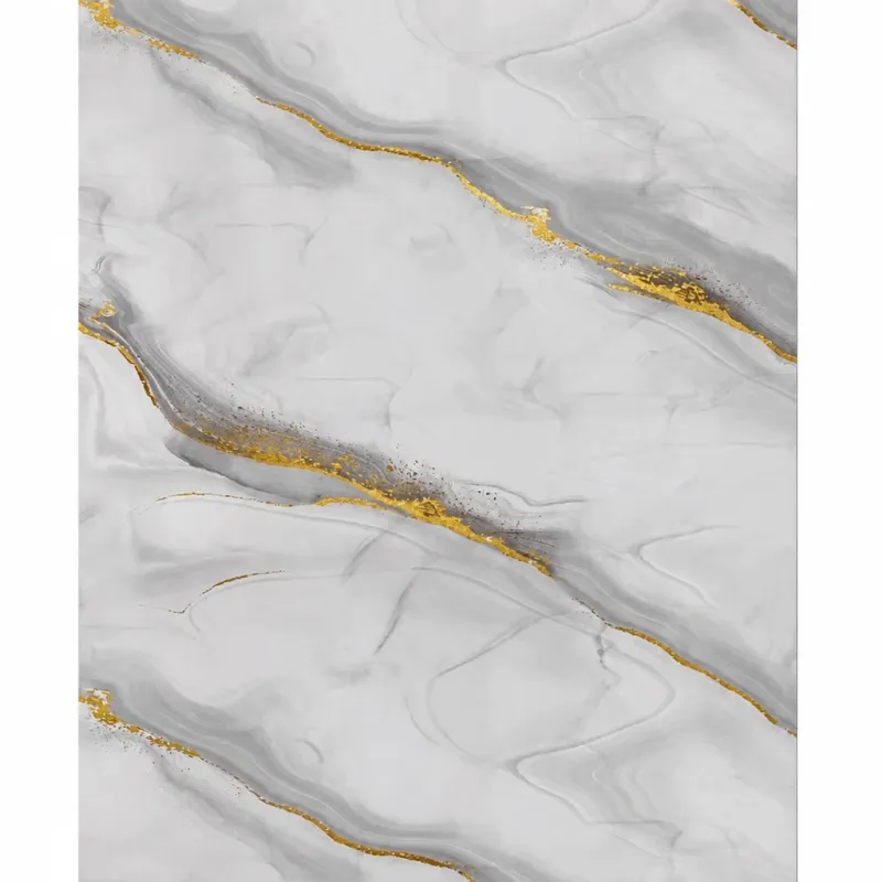 Πάνελ PVC Μαρμάρου Grey Agate Gold Glossy 122x244cm 3mm | Premium Luxury Wall Panel