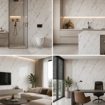 Πάνελ PVC Μαρμάρου Arctic Grey Glossy 122x244cm 3mm | Premium Επένδυση Τοίχου