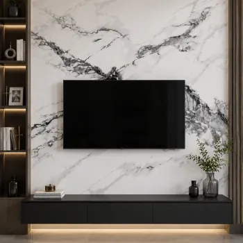 Πάνελ PVC Μαρμάρου White Black Crystal Marble Glossy 122x244cm (3mm)