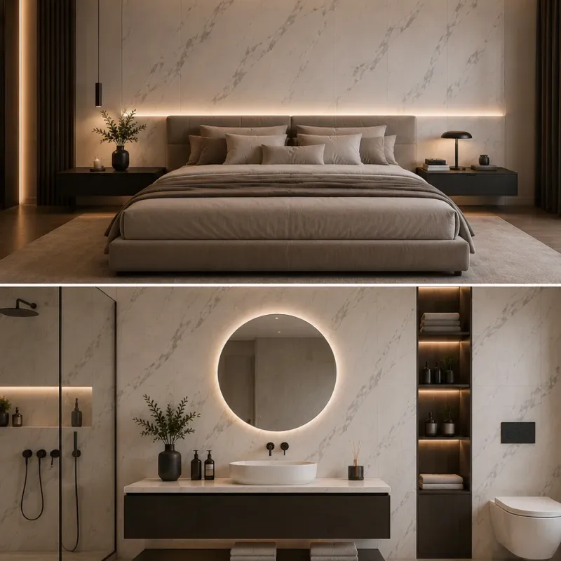 Πάνελ PVC Μαρμάρου White Grey Marble Glossy 122x244cm 3mm | Premium Επένδυση Τοίχου