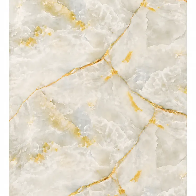Πάνελ PVC Μαρμάρου Golden Ivory Onyx Glossy 122x244cm 3mm | Premium Επένδυση Τοίχου