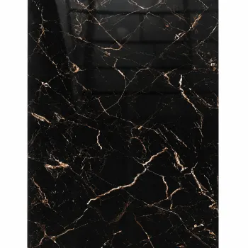 Πάνελ PVC Μαρμάρου Black Golden Marble Glossy 122x244cm 3mm για Επένδυση Τοίχου