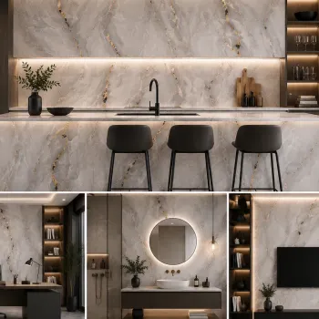 Πάνελ PVC Μαρμάρου Grey Onyx Gold Glossy 122x244cm 3mm | Premium Luxury Wall Panel GOG-06
