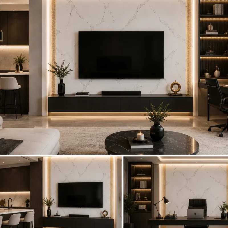 Πάνελ PVC Μαρμάρου White Gold Greek Glossy 122x244cm 3mm για Επένδυση Τοίχου