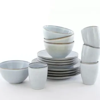 Σετ Σερβίτσιο Φαγητού 16 Τεμαχίων Κεραμικό Stoneware Γκρι για 4 Άτομα