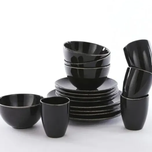 Σετ Σερβίτσιο Φαγητού 16 Τεμαχίων Κεραμικό Stoneware Μαύρο για 4 Άτομα